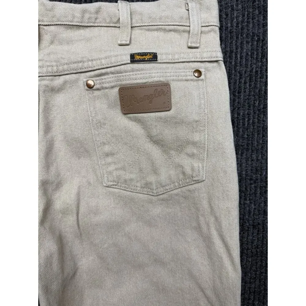 VINTAGE Wrangler Jeans Cowboy Cut 35x34 Tan Straight 936TAN Denim Western
